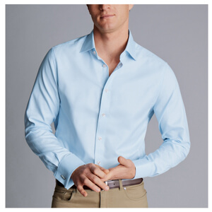 Charles Tyrwhitt Hudson Weave Shirt - Light Blue